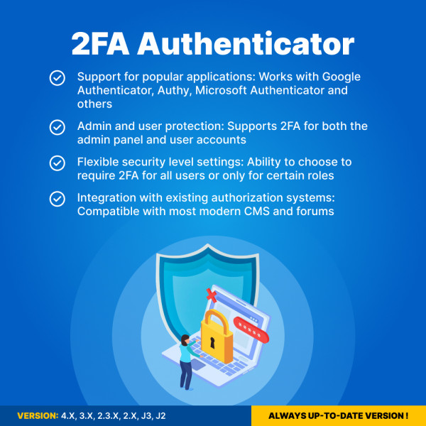 2FA Authenticator for OpenCart (v.2-4.x)