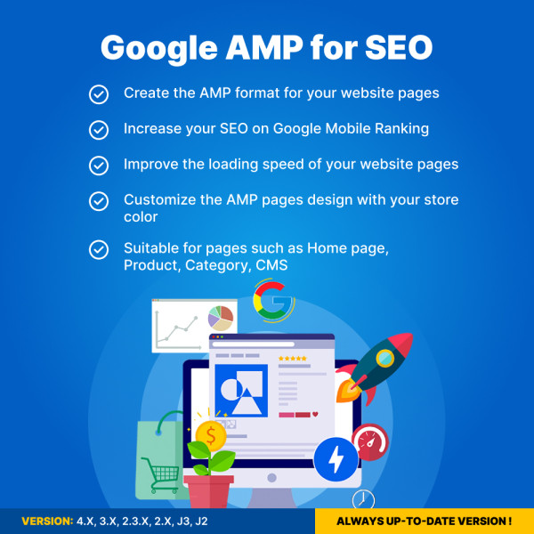 Google AMP for SEO - Add Accelerated Mobile Pages for OpenCart  (v. 2.*-3.* 4.*)