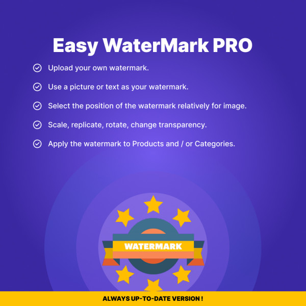 Easy WaterMark PRO for PrestaShop: Secure and Brand Your Images (v. 1.6-8.*)