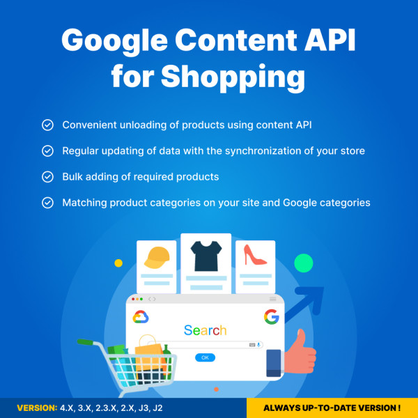 Google Content API for Shopping - Connect OpenCart to Merchant Center (v. 2.3*-4.*)