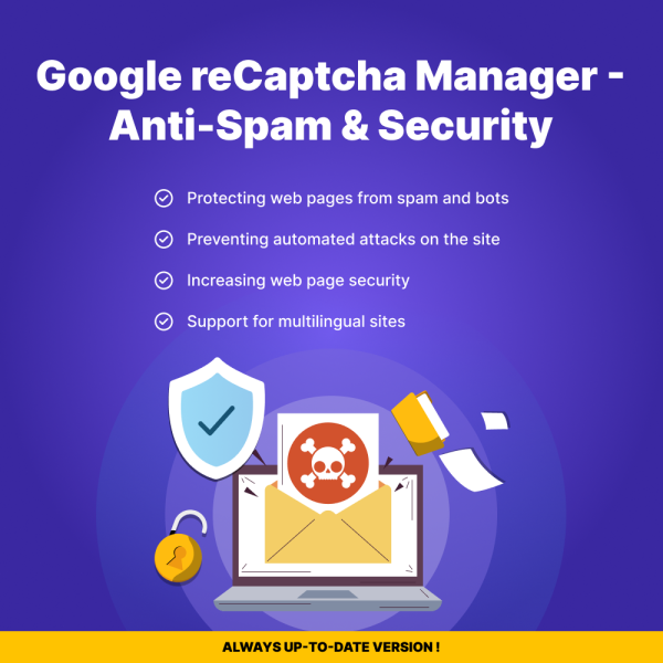 Google reCaptcha Manager for PrestaShop: Stop Spam and Enhance Security (v. 1.7*, 8.*)