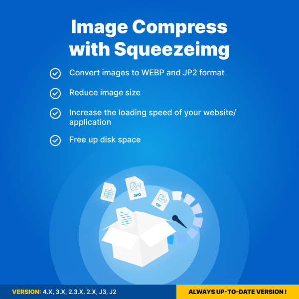 Image Compress with Squeezeimg for OpenCart  (v. 1.5*-4.*)