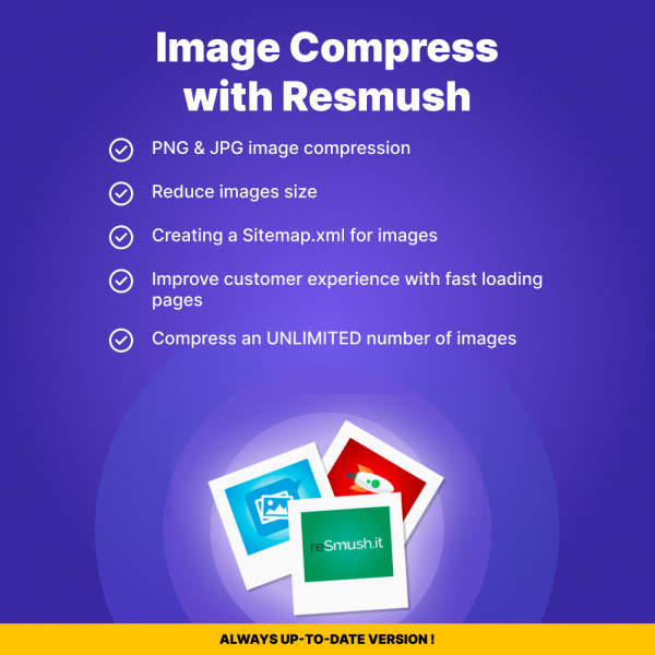 Image Compression with reSmush for PrestaShop 1.6-1.7