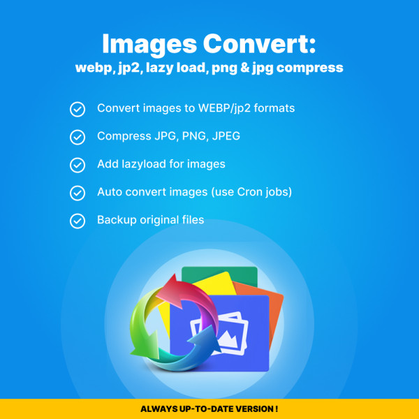 Fast Image Conversion for CS-Cart: WebP, JP2 & PNG Optimization