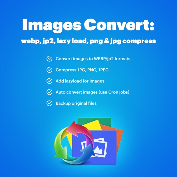 Images Convert: webp, jp2, lazy load, png & jpg compress for Opencart 1.5-3.x