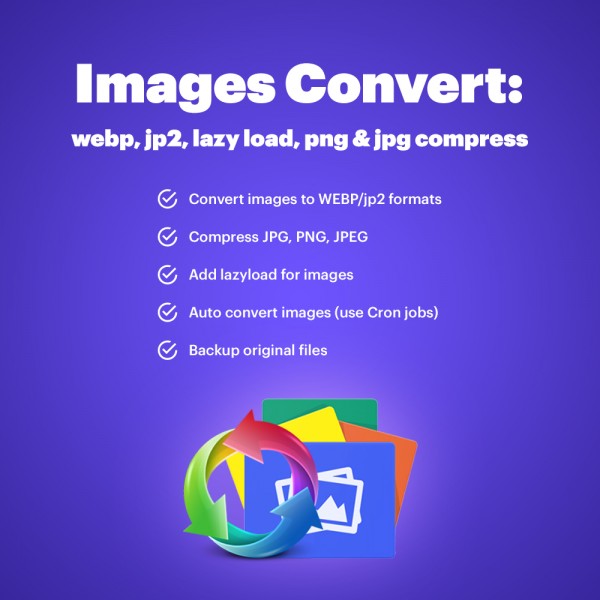 Images Convert: webp, jp2, lazy load, png & jpg compress for PrestaShop 1.6-1.7