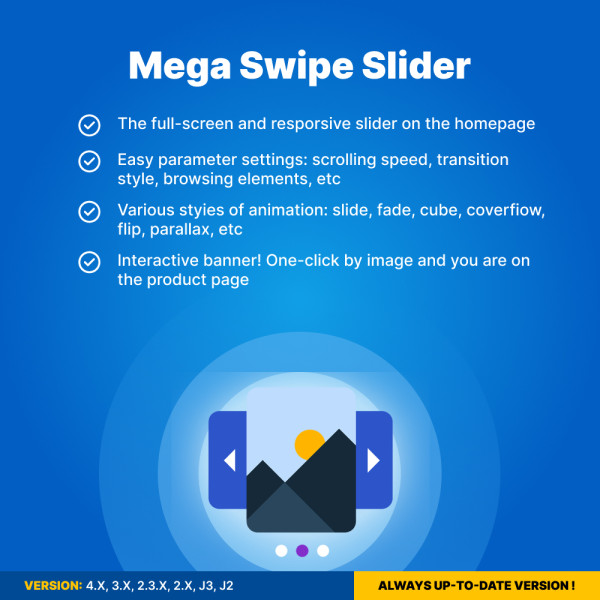 Mega Swipe Slider for OpenCart (v. 1.5-4.*)