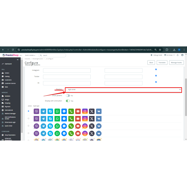 Messenger Buttons for PrestaShop Enhance Customer Communication (Facebook, Instagram, Skype, WhatsApp, Viber, Vkontakte)