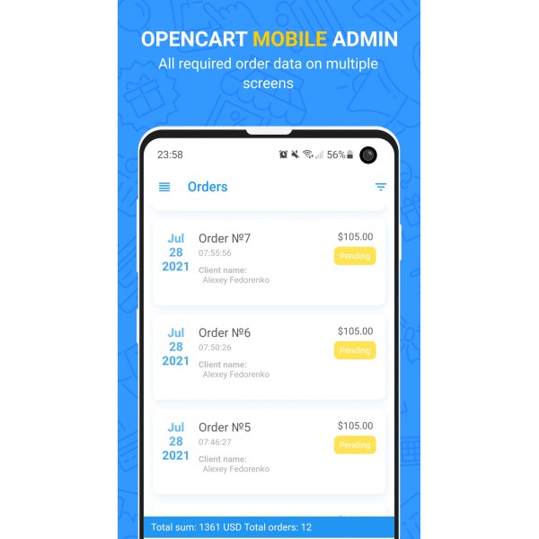 Mobile Admin PRO for OpenCart (v. 1.5*-4.*)