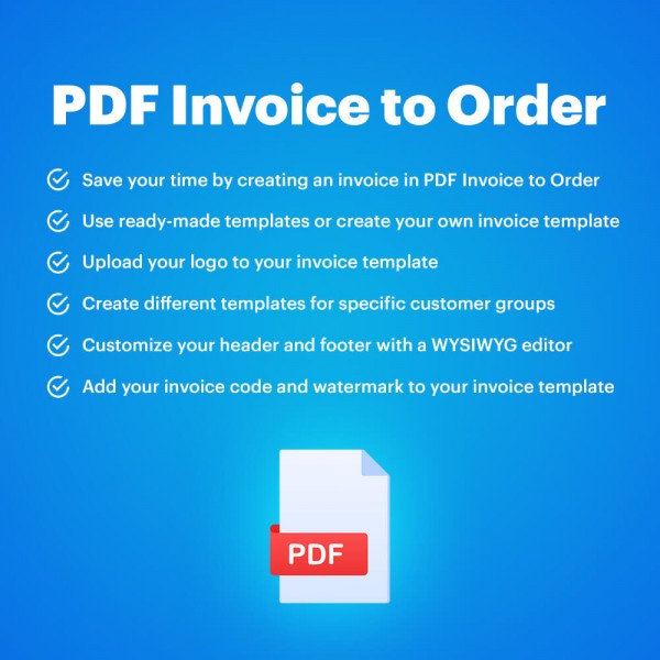 PDF Invoice to Order - Attach to Email for OpenCart (v. 1.5*-3.*)
