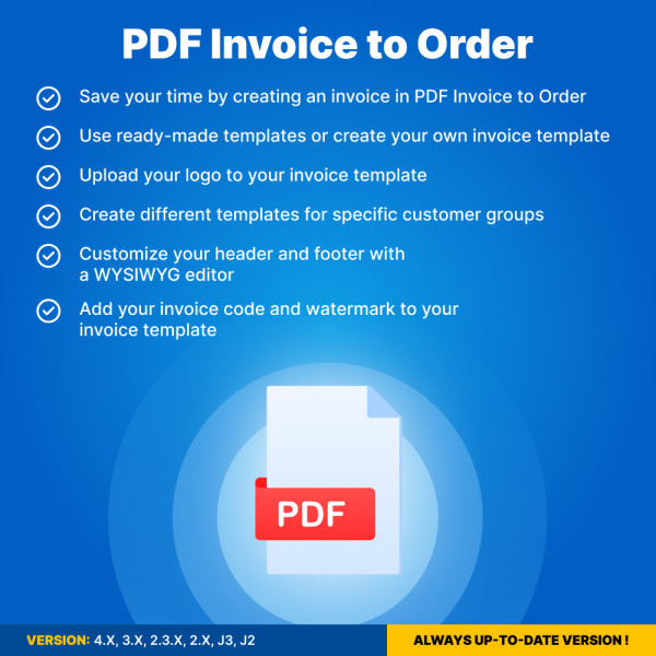 PDF Invoice to Order - Attach to Email for OpenCart (v. 1.5*-4.*)