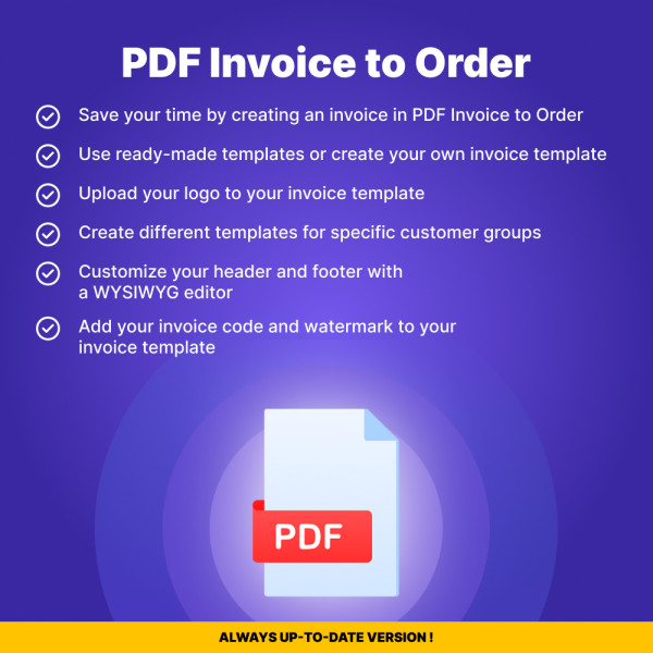 PDF Invoice to Order - Attach to Email for PrestaShop (v. 1.6-1.7x)