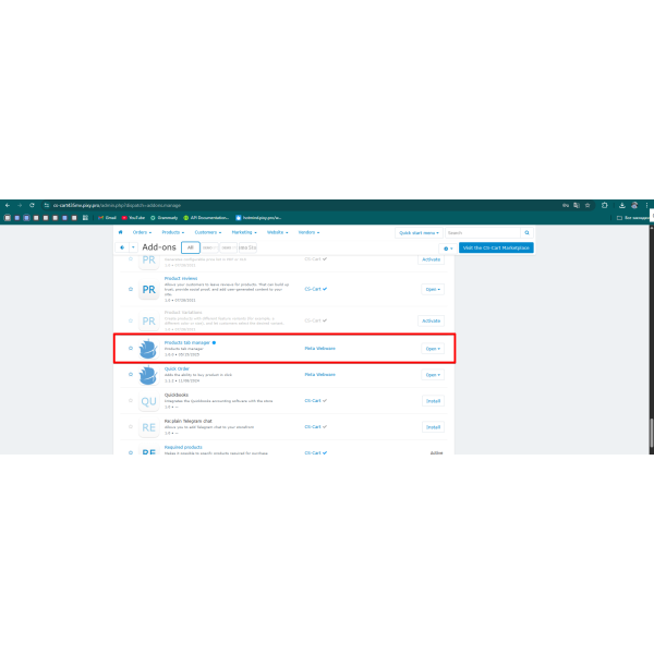 Product Tabs Manager for CS-Cart