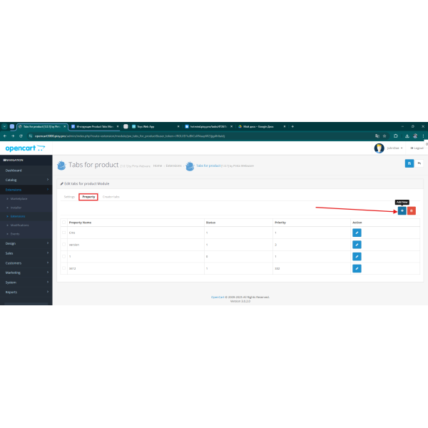 Product Tabs Manager for OpenCart (v.2-4.x)