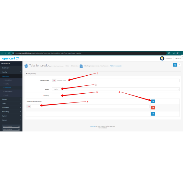 Product Tabs Manager for OpenCart (v.2-4.x)