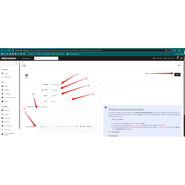 Product Tabs Manager for Prestashop