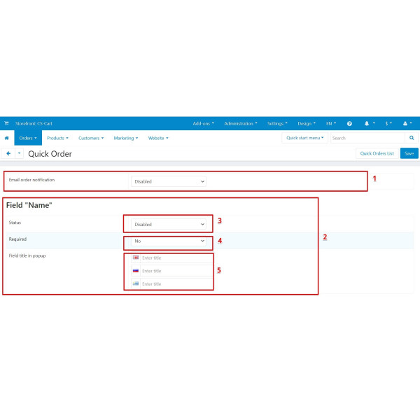 Quick Order Form - Easy Buy in one click for CS-cart