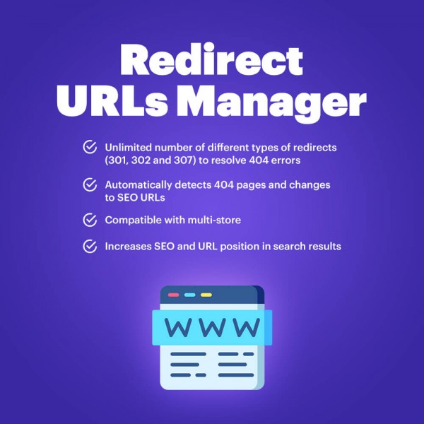 Redirect URLs Manager - 301, 302, 307 and 404 SEO optimizer for PrestaShop