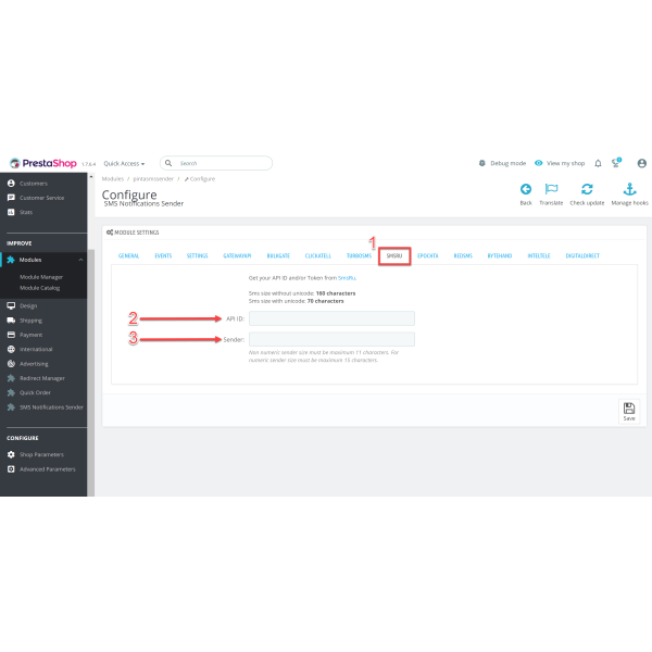 SMS Notifications Sender for Prestashop