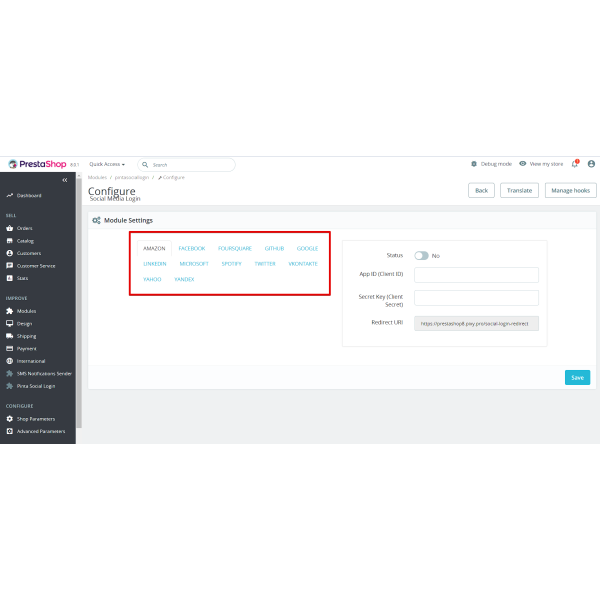 Social Media Login (Google / Facebook / LinkedIn / Twitter / Yahoo / etc.) for PrestaShop v. 1.6*-1.7*-8.*