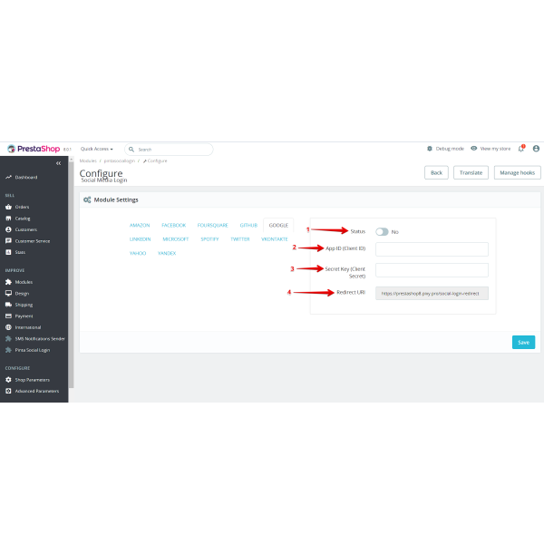 Social Media Login for PrestaShop: Simplify User Registration (v.1.6-8)