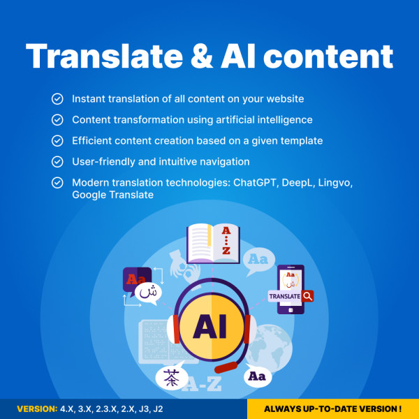 Translate AI for OpenCart: Simplify Translation and Content Creation (v.2-4)