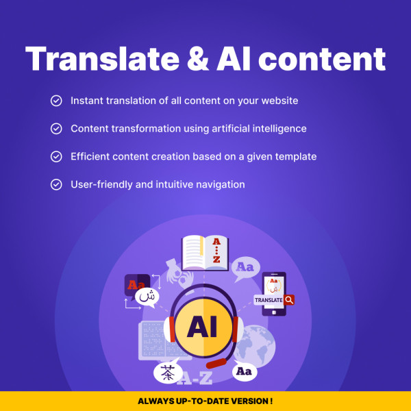 Translate AI for PrestaShop: Enhance Translation and Content Creation (v.1.7-8)