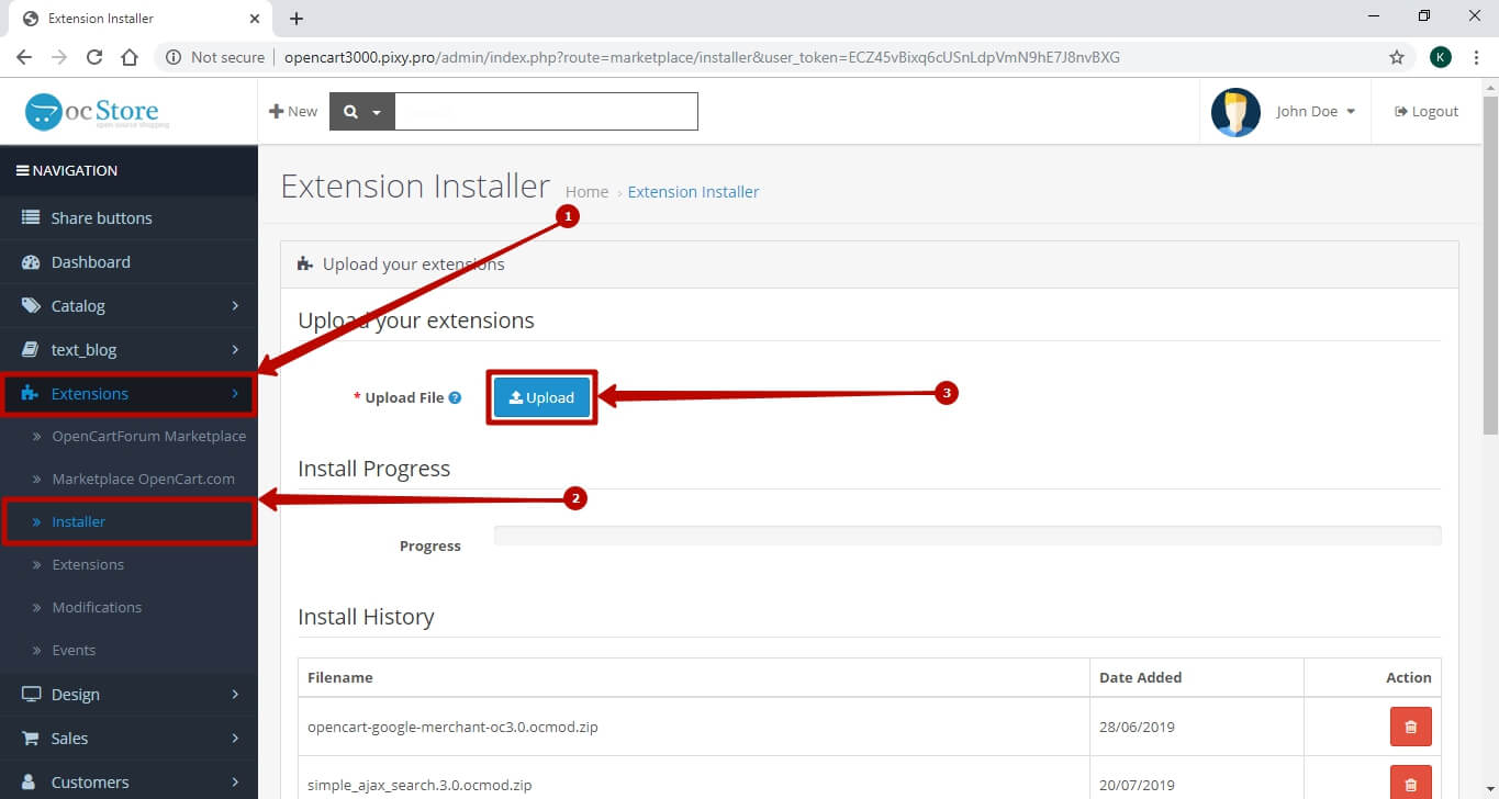 Yup dynamic engineer Instruction Redirect URLs Manager for Opencart